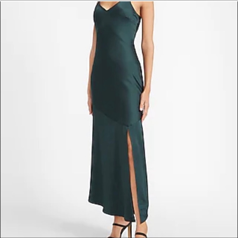 Express Emerald silk midi dress